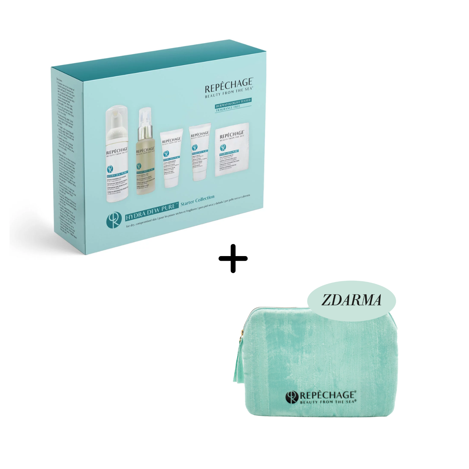 Hydra Dew Pure cestovné balenie & kozmeticka taštička